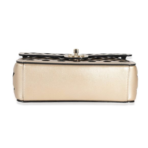 Chanel Gold Leather See Through Single Flap Bag - Picture 5 of 8